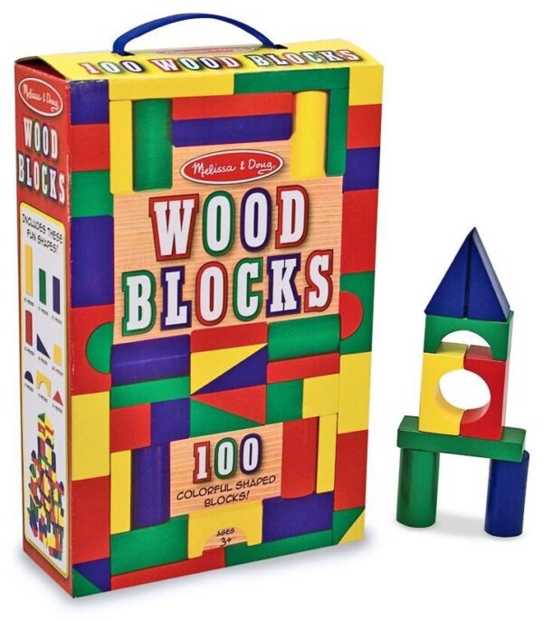 Wood Blocks 100Pc (Colored)