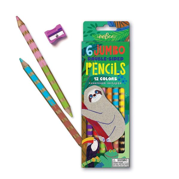 Sloth Double Sided Jumbo Pencil 6 Pack