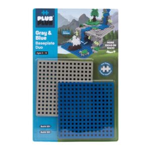 Plus-Plus Base Plate x2 Grey & Blue Plus-Plus Base Plate x2 Grey & Blue