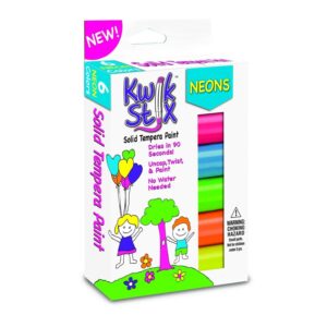 Kwik Stix Tempera Paint Stick 6 Pack Neon Colors Kwik Stix Tempera Paint Stick 6 Pack Neon Colors