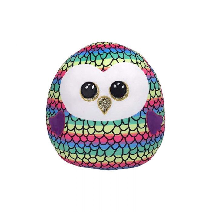 TY Squish-A-Boo Owen Eule – Plüschtier, 35 Cm, Weich & Kuschelig, Ab Geburt
