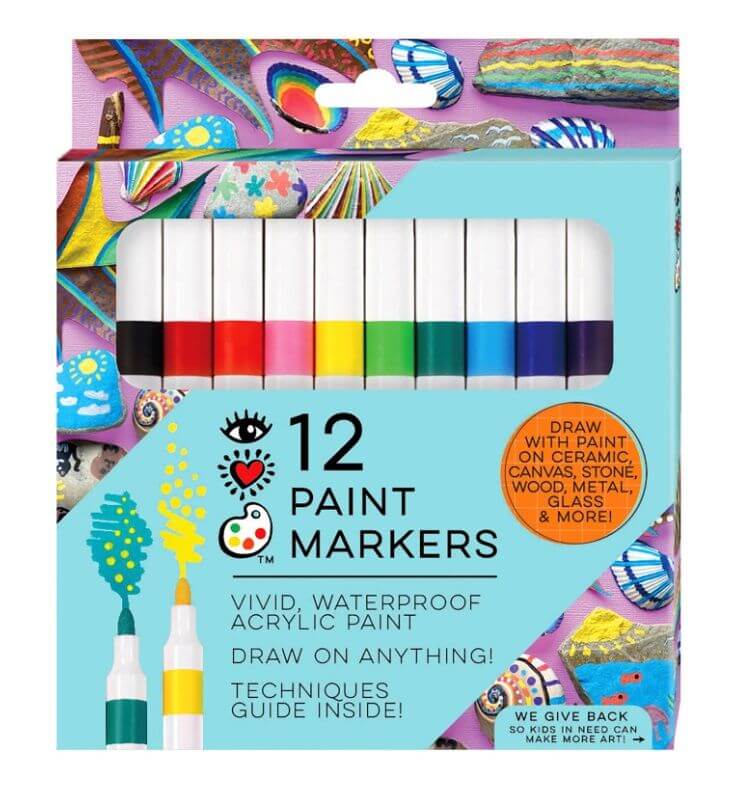 Acrylic Paint Markers 12Ct - Toys & Co. - Bright Stripes