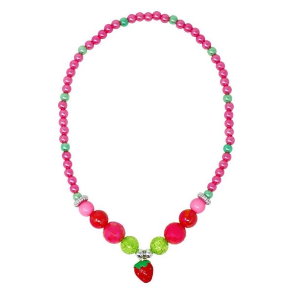 Pink Strawb Charm Necklace