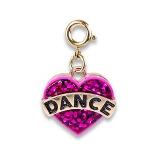 Gold Glitter Dance Heart Charm Gold Glitter Dance Heart Charm
