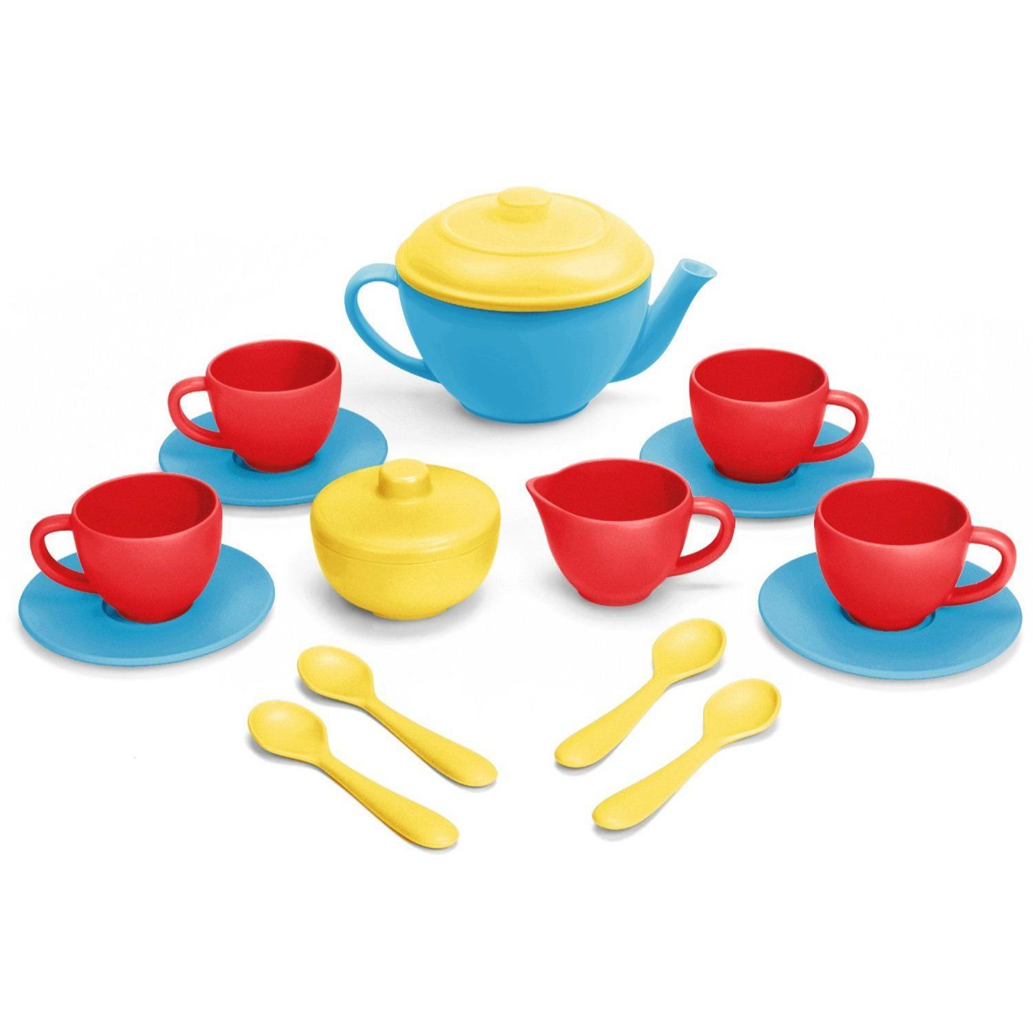 Tea Set - Blue, Red & Yellow - Toys & Co. - Green Toys Inc.