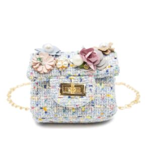 Mini Tweed Crossbody Bag Blue Mini Tweed Crossbody Bag Blue