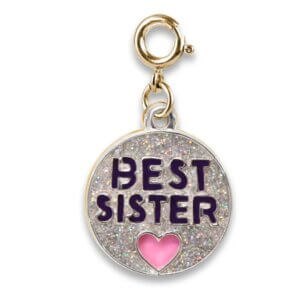 Gold Glitter Best Sister Charm Gold Glitter Best Sister Charm